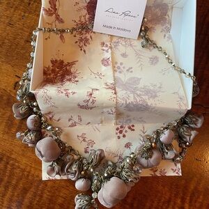 Elegant Floral Necklace with Beaded Details